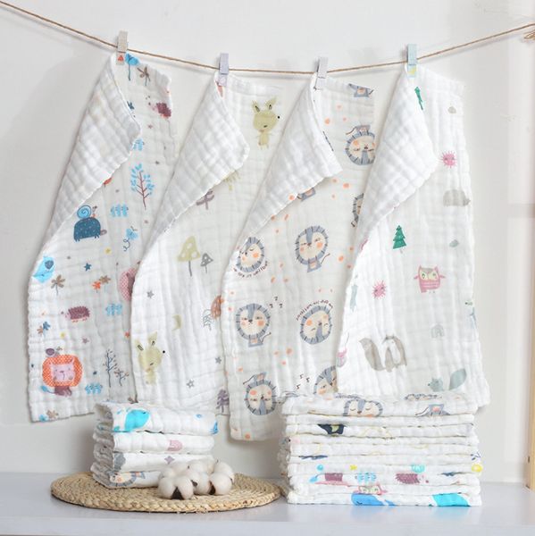 Das neueste Handtuch in der Größe 25 x 50 cm, hochdichte Gaze-Baby-Speichelhandtücher für Kinder aus reiner Baumwolle, viele Stile zur Auswahl