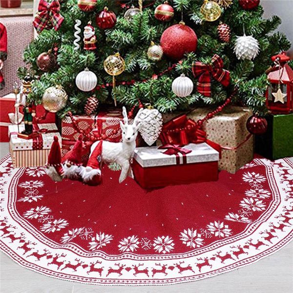 

christmas tree skirt fashion snowflake reindeer pattern christmas tree skirt apron ornaments festive party supplies