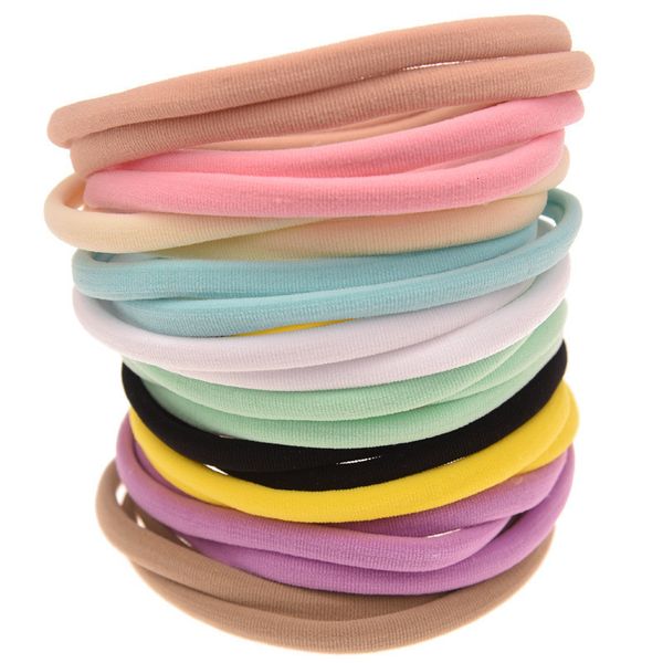 

nishine 10pcs/lot nylon headband for baby girl diy hair accessories elastic head band kids children fashion headwear baby turban, Slivery;white
