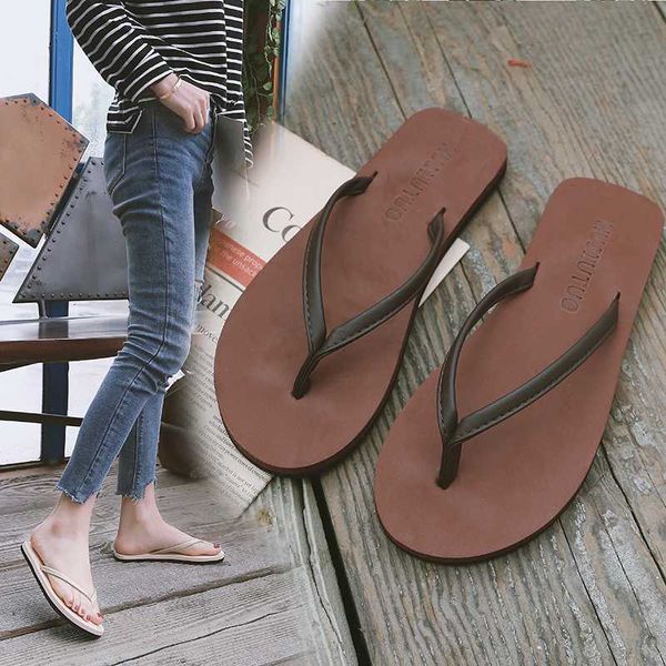 

flip flops ladies summer couple flat bottom students simple fashion wear seaside slope with non-slip beach sandals and slippers, Black