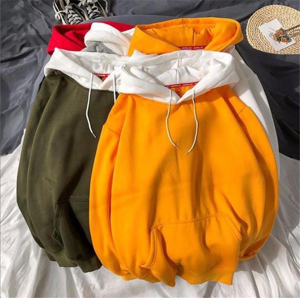 

sleeve solid warm pullover sweatshirts casual mens ins loose hoodies mens designer fleece hoodies fashion long, Black