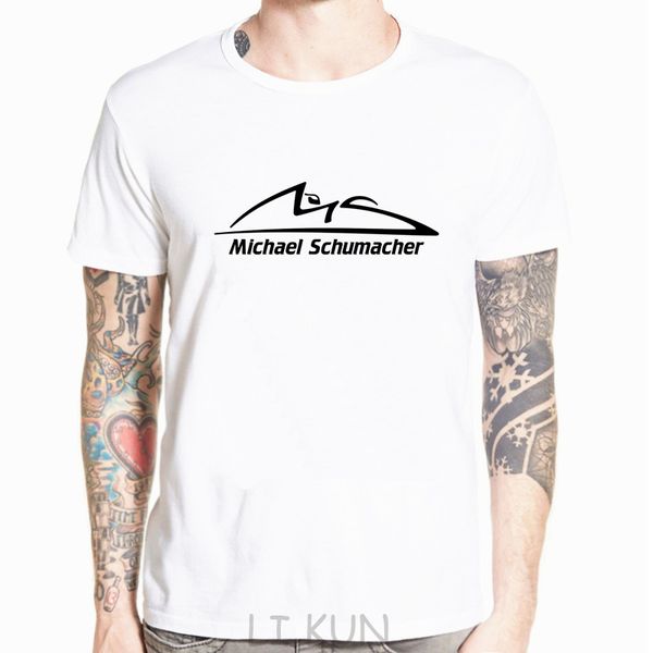 

new michael schumacher logo schumi racinger legend men's white t-shirt size s-5xl tee shirts casual short sleeve