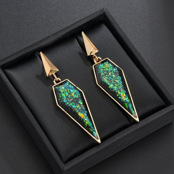 

new wholesale office lady blue black resin fashion earrings geometric drop earrings women statement jewelry, Silver