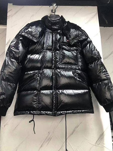 

luxury designer down coat parkas from men comfortable soft cloth sliver 90% down casual brand short winter coat size 1-6, Black