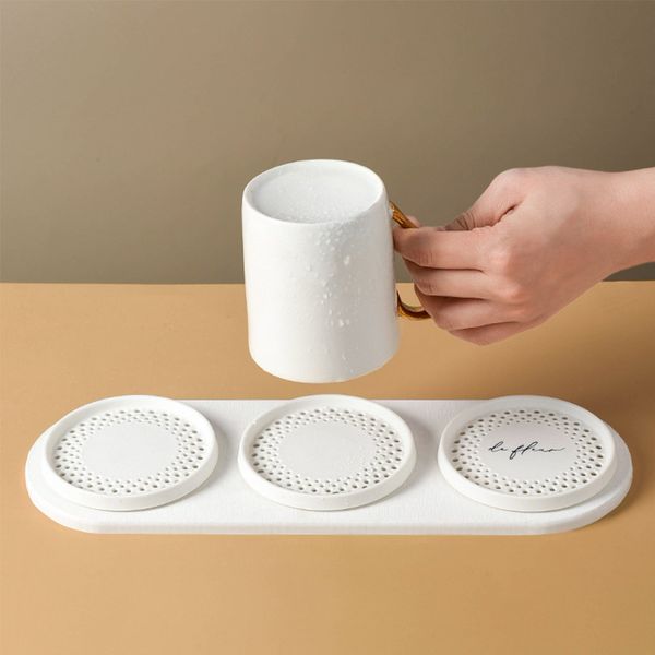 

modern cup holder glass mug portable deskdrain rack storage tray home decor