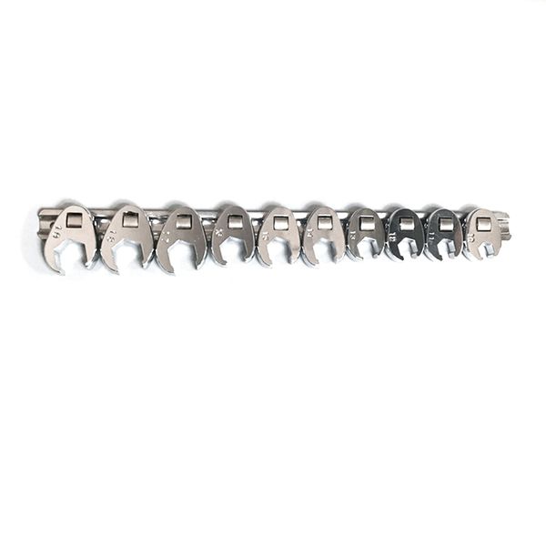 

10pcs flare nut crowfoot line hex wrench set 3/8inch drive open end spanner chrome vanadium steel