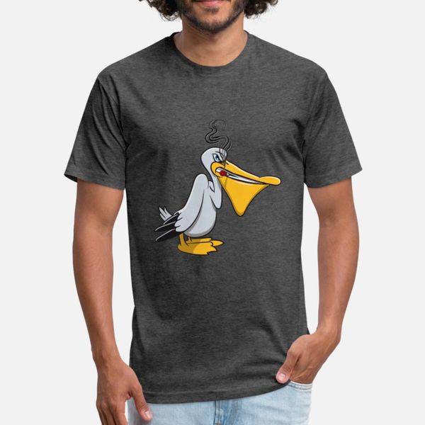 

pelican angry smoking bird seabird sea cartoon nat t shirt men printing cotton crew neck natural cute fashion summer style natural shirt