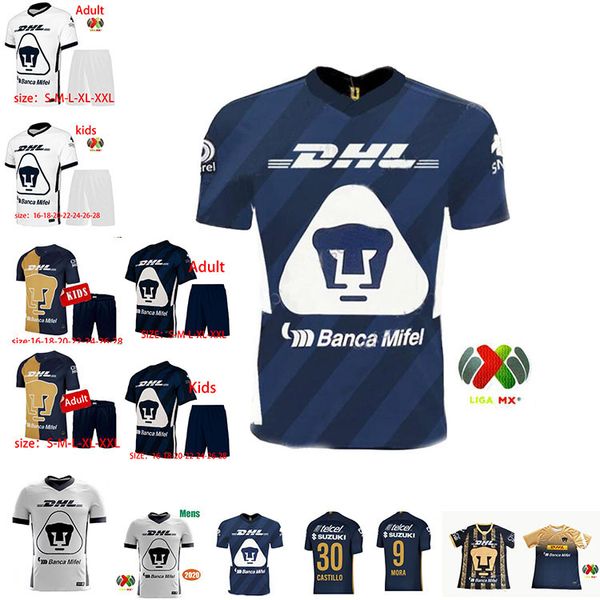 

men set 20 21 unam home away soccer jersey formica abraham mexico camisetas de futbol cougar football cortes 2020 martinez shirt, Black;yellow