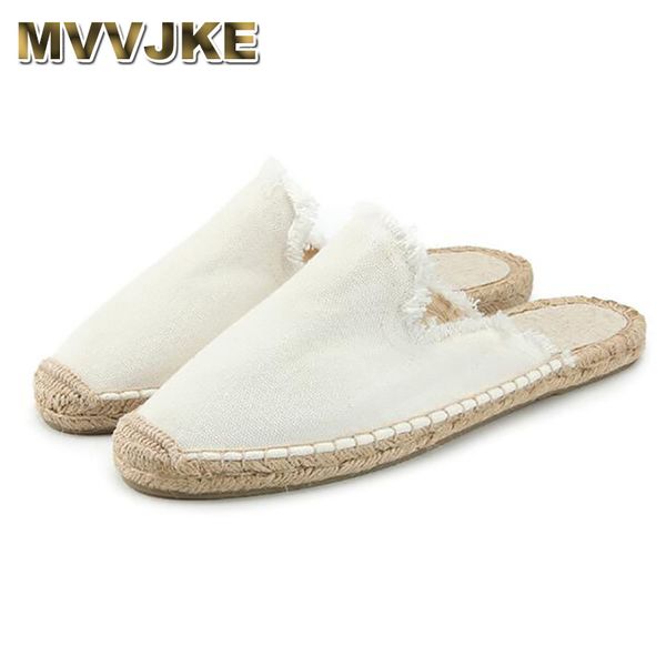 

mvvjke fashion women ladies espadrille shoes canvas white dark blue hemps fisherman flats shoes, Black
