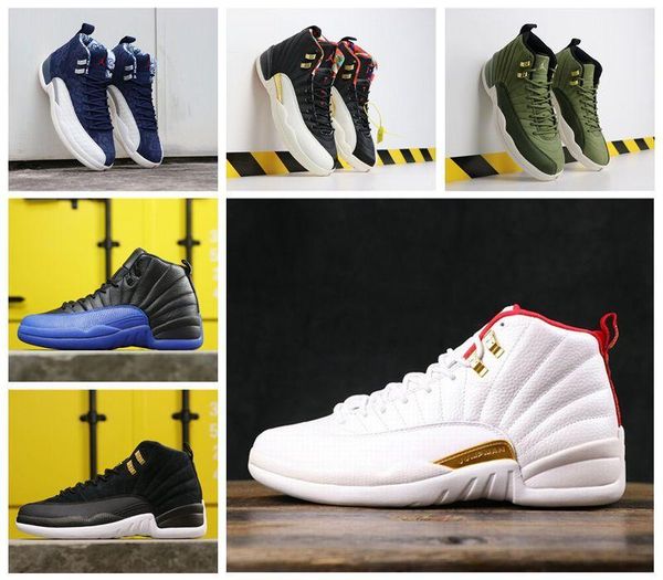 

highest qualityair injordan12 winterized wntr 12s gym red michigan men basketball shoes the master flu game taxi mens sport sneake, White