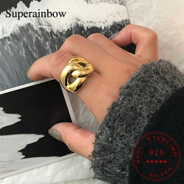 

superainbow 925 sterling silver exaggeration gold wide cross ring for women fashion jewelry accessories wholesale sr-r69, Golden;silver