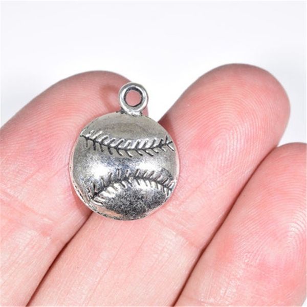 

20 baseball charms softball charms sports ballgame ball game sports ball 18x15mm, Bronze;silver