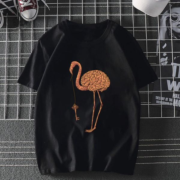 

flamingo short sleeve cool men t shirt casual summer loose women tshirt male t-shirt tee shrits outwear