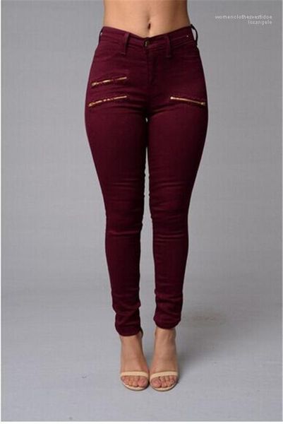 

fashion solid color famale jeans casual womens designer hole jeans long pants silm fit, Blue