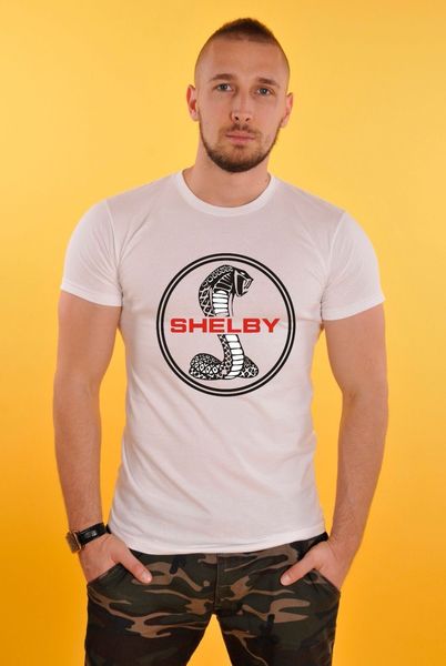 

новый хлопок досуг моды марка одежды hip hop brand new одежда tops шелби логотип автомобили белый новый человек повседневный t-shirt