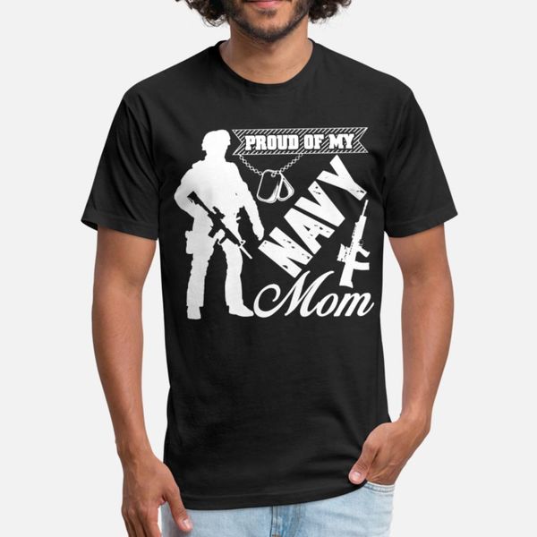 

proud of my navy mom t shirt men character short sleeve o-neck trend loose comical spring autumn slim shirt