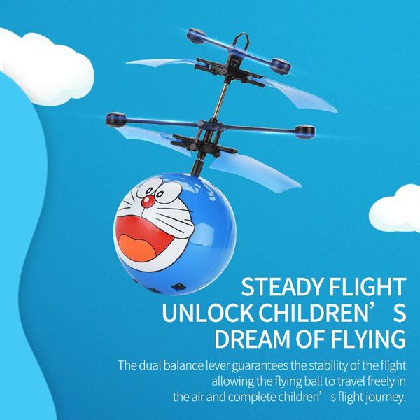 

cartoon characters gesture sensing flying ball night light flying airplane remote control children gift infrared induction drone kids toy 07