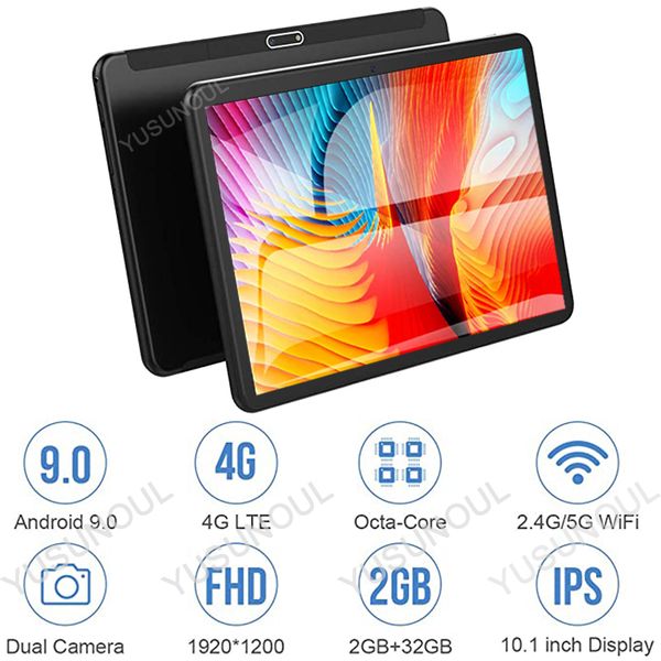 

4g lte phone call 5g wifi android 9.0 tablet 10 inch google play 8 core ram 3gb+32/64gb rom gps 1920*1200 ips tablets 10 10.1"