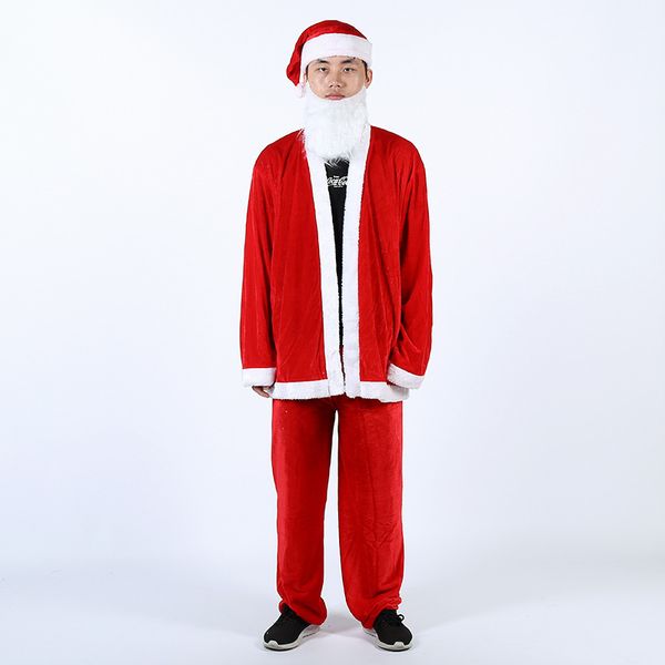 

new santa claus clothes hat set plush christmas costume xmas cosplay clothes decorations size