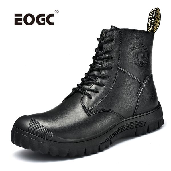 

качество плюшевые теплая натуральная кожа мужчин сапоги классический осень зимняя обувь для мужчин с мехом теплый открытый голеностопного sn, Black