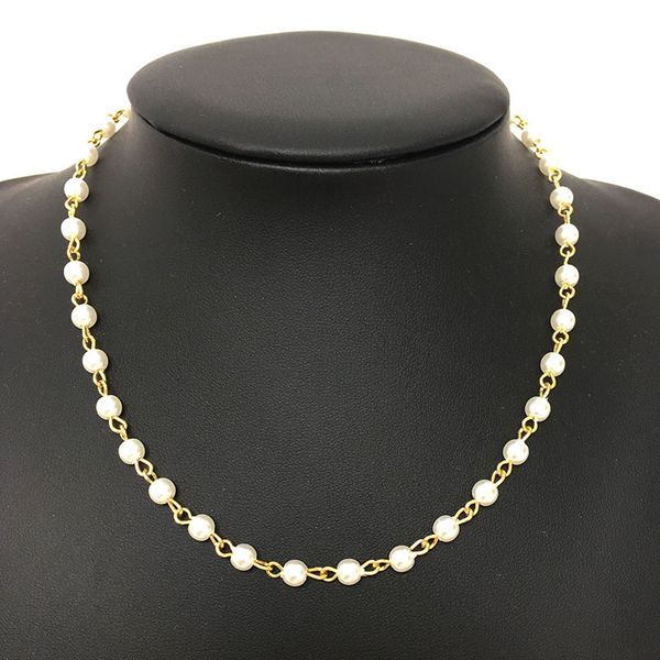 

new simulated pearl woman necklace fashion jewelry chokers trendy african hand made necklace statement for party collares, Silver