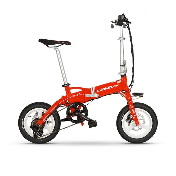 

a6 the electric 14 inch bike ebike l g 36v8.7 ah battery rear drive 240w brushless motor, Silver;blue