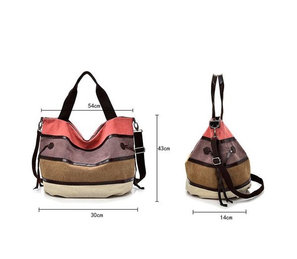 

canvas bag women handbag fashion patchwork casual female shoulder bags large capacity bag ladies hand bags bolso mujer002