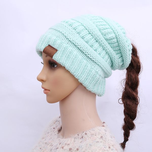 

fashion beanie women stretch knitted beanies winter hats for women bonnet, Blue;gray