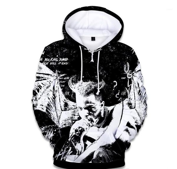

xxxtentacion 3d print overpull sweatshirts long sleeved mens american rapper r.i.p. designer hoodies, Black