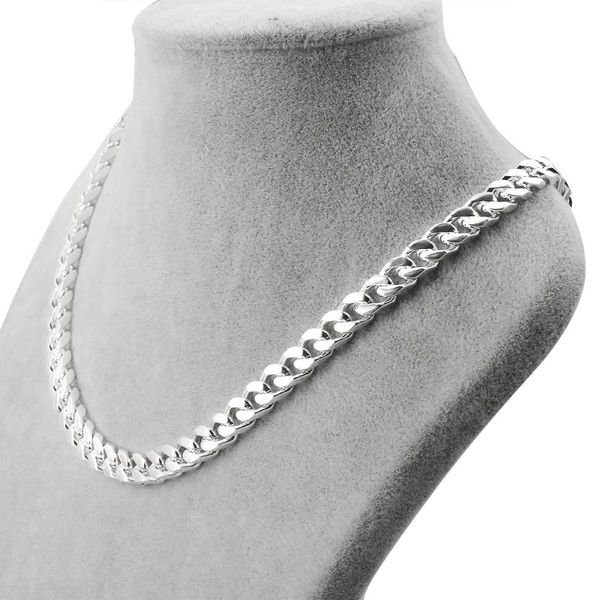 

factory wholesale size 8mm for men's women's necklaces 316l stainless steel cuban link chains silver color male jewelry gifts