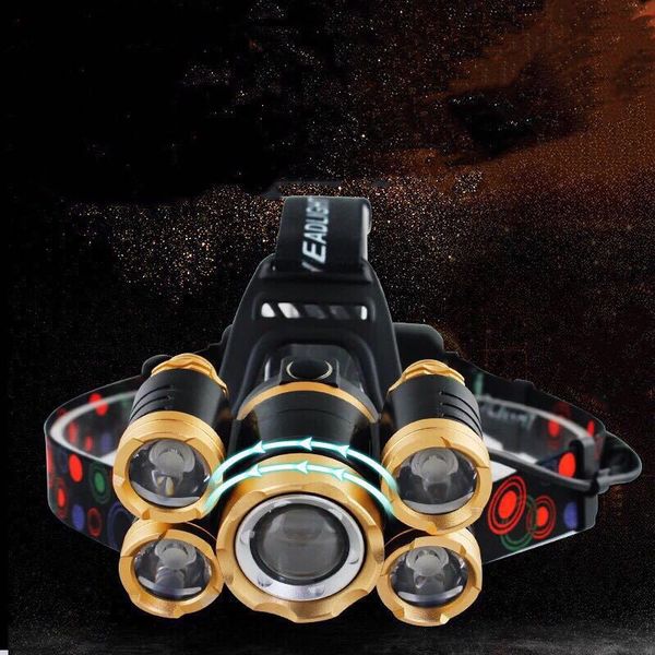 

led headlamp fishing headlight 3/5 led t6 l2 v6 head torch lamp camping light waterproof lanterna by 2x 18650