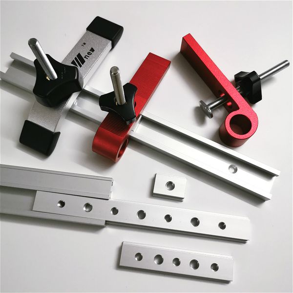 

t slot pressboard clamp kit woodworking miter track slider bar carpentry block clamp positioning limiter miter clip device