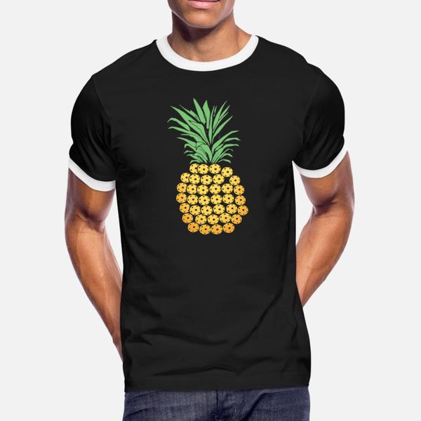 

pickeball pineapple gift t shirt men customize tee shirt crew neck natural loose funny summer letter shirt