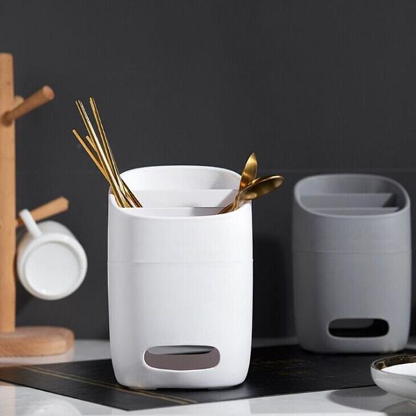 

creative drain chopsticks cage kitchen tableware compartment storage tube household simple three chopsticks storage box *d