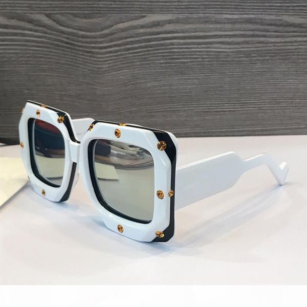 

popular new selling luxury designer sunglasses for women 0481 square plate full framework fashion lady generous style uv400 lens, White;black