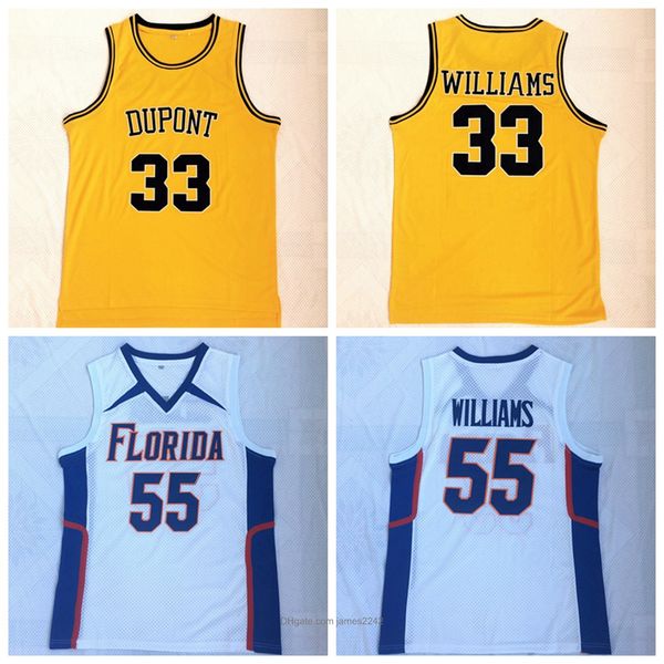

mens ncaa florida gators college #55 williams basketball jason jersey dupont high school #33 williams stitched shirts white, Black;red