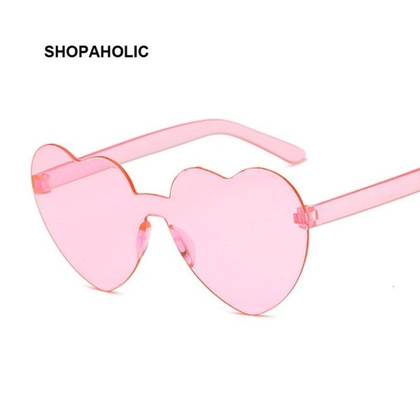 

new one piece love heart lens sunglasses women transparent plastic glasses style sun glasses female clear candy color lady, White;black