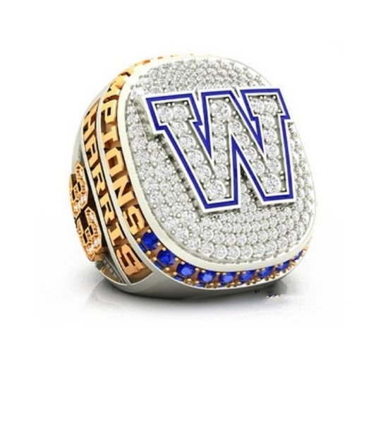 

2020 wholesale 2019 winnipeg blue bombers grey cup championship rings tideholiday gifts for friends, Golden;silver