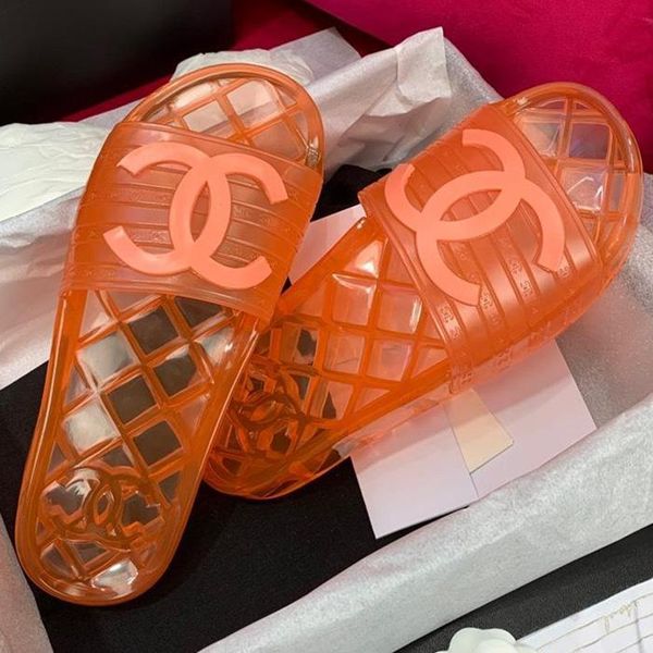 

new arrival pvc women sandals designer shoes luxury slide summer fashion wide flat slippery sandals slipper flip mules with box size 35-41aa