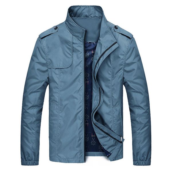 

new arrival spring autumn casual windproof men jacket slim fit outwear mandarin collar men's coat solid jacket for male homme, Black;brown