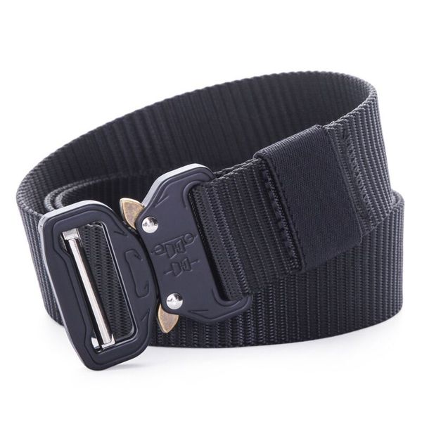

3.8cm tactical waistband outdoor sports nylon multifunctional training leather belt, Black;brown