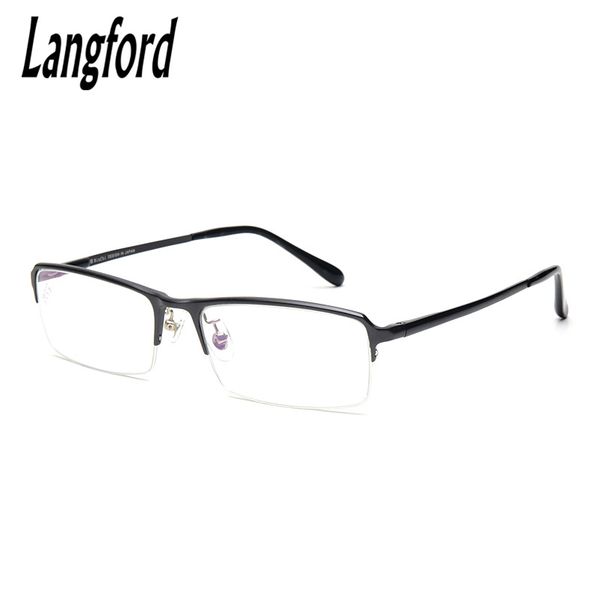 

langford brand business glasses simple men's glasses frame half-frame prescription eyeglasses 58mm 1115, Black