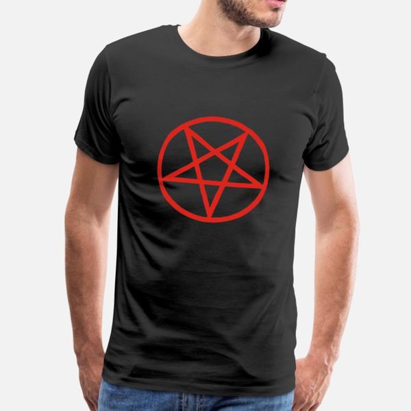 

inverted pentagram t shirt men character 100% cotton euro size s-3xl pattern sunlight basic summer normal shirt
