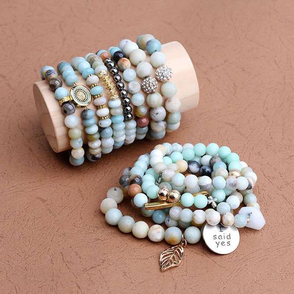 

european and american models natural stone bracelet ladies beaded bead bracelets bracelets wholesale hand jewelry, Black