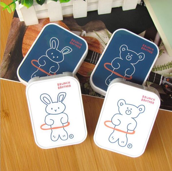 

new cute easy carry mini pocket contact lens companion box can fit 2 pairs of contact lens cases case container for outdoor, Silver
