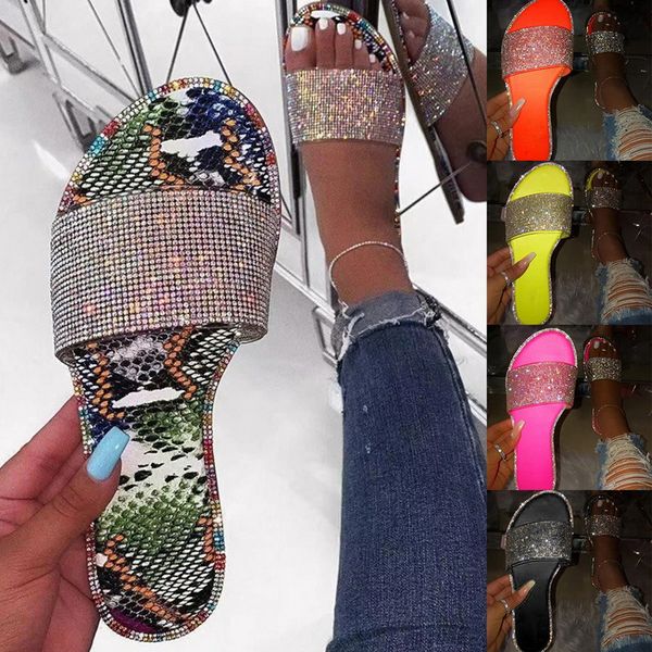 

новое лето женщин кристалл тапочки блеск flat мягкий bling женский candy цвет вьетнамки indoor дамы слайды горячая пляжная обувь, Black