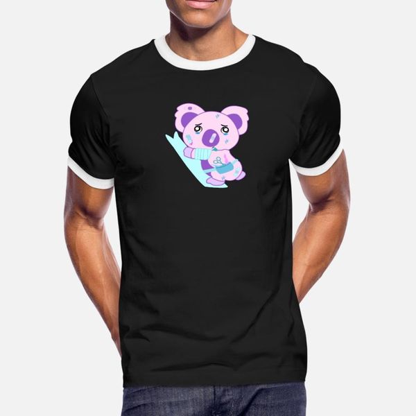 

yami kawaii pastel goth sad koala t shirt men print 100% cotton round neck vintage fit comfortable spring pictures shirt