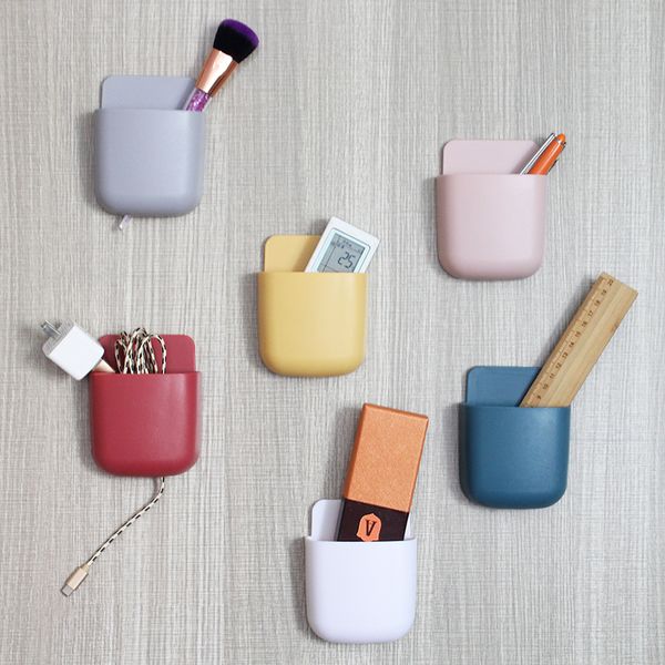 

2020 selling 6 color wall-mounted storage box multi-purpose self-adhesive storage box save space decorative box