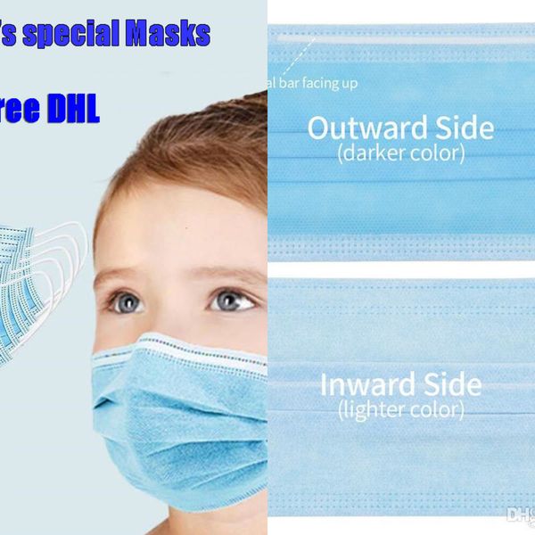 

girl pack kids child boy 00pcs disposable mask 3-ply nonwoven disposable breathable children face mask fast ship in stocki9fv