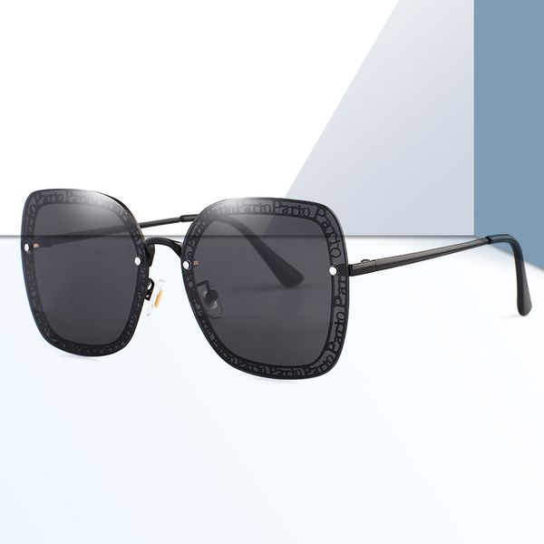 

2020 new trend hollow personality metal polarized sunglasses square oversize tac material lenses 3257 uv400 protection eyewear, White;black